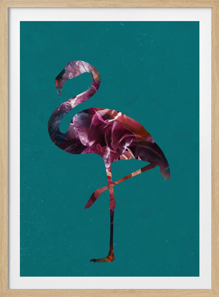 Flamingo Pink und Grün | Poster