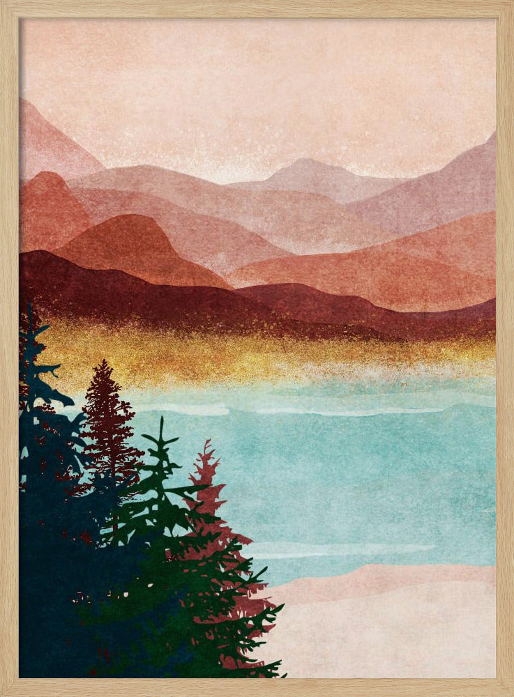 Nebeliges Bergglühen | Poster