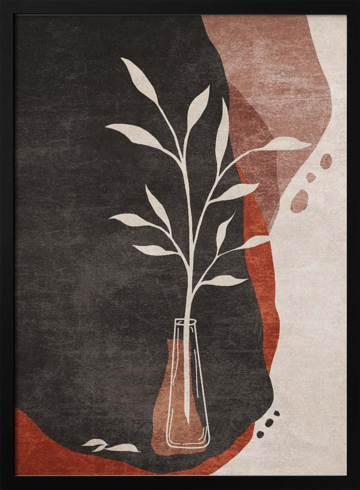 Vase und Blätter | Poster
