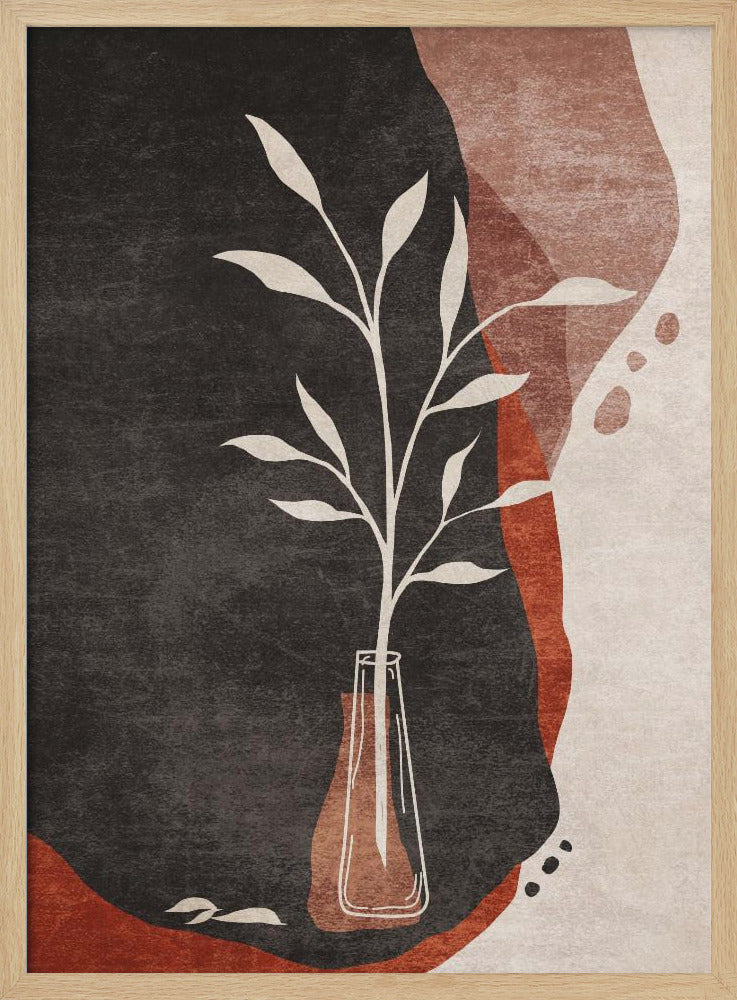 Vase und Blätter | Poster