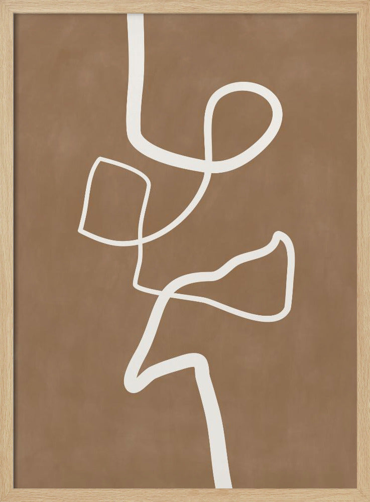 Weißes Einzellinien-Kunstwerk | Poster