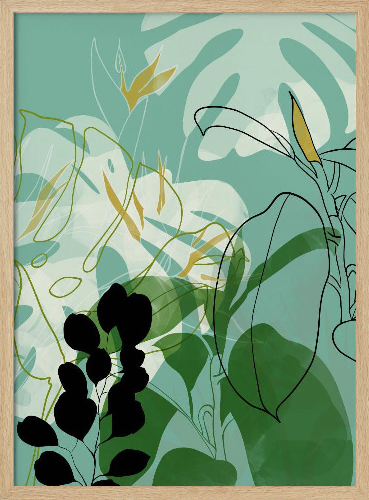 Blätterlinie Boho2 | Poster