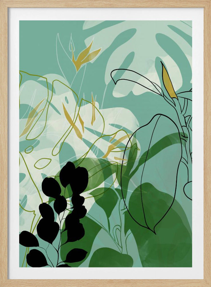 Blätterlinie Boho2 | Poster
