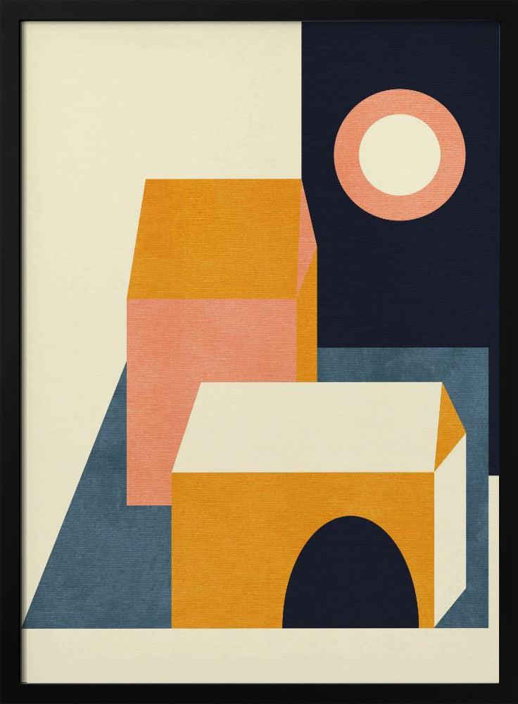 Rainbow Plus Shapes  Blue Mustard11 | Poster