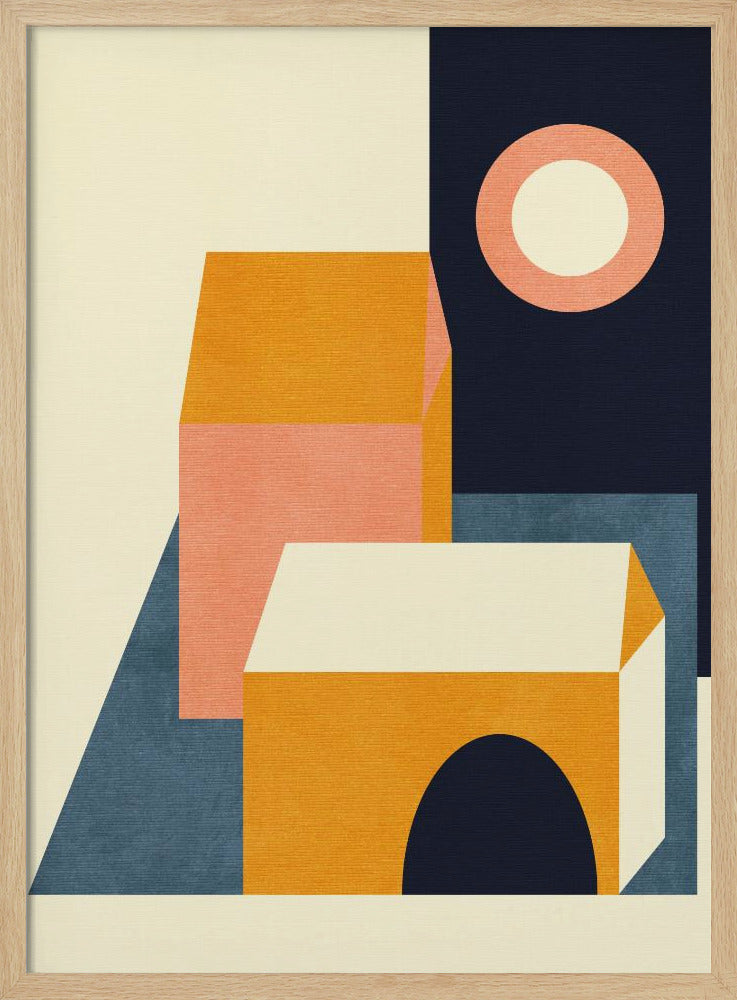 Rainbow Plus Shapes  Blue Mustard11 | Poster