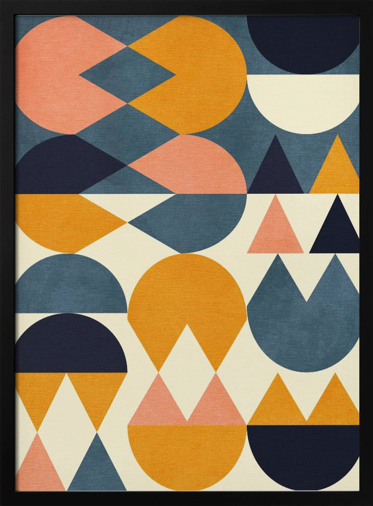 Rainbow Plus Shapes  Blue Mustard6 | Poster