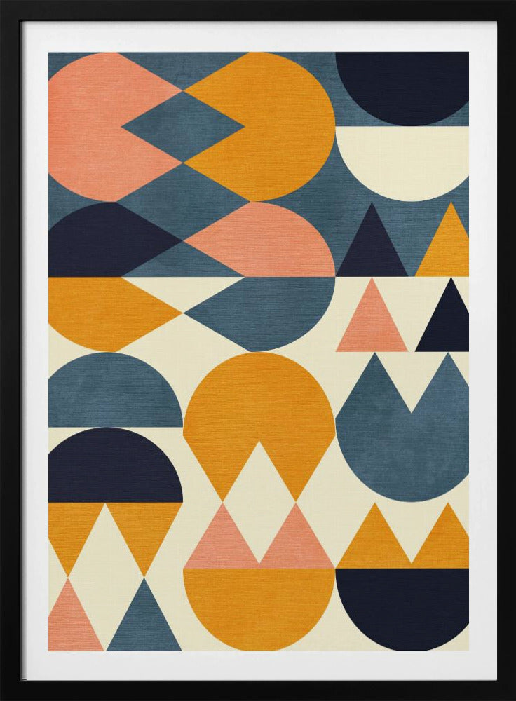 Rainbow Plus Shapes  Blue Mustard6 | Poster