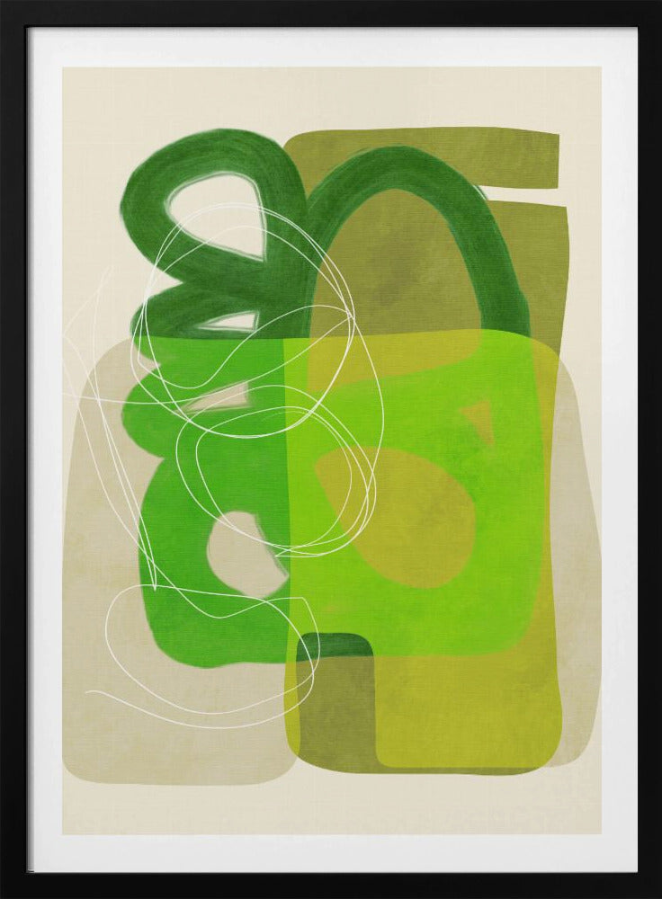 Painted Lines Green Tan 4 Kopie | Poster