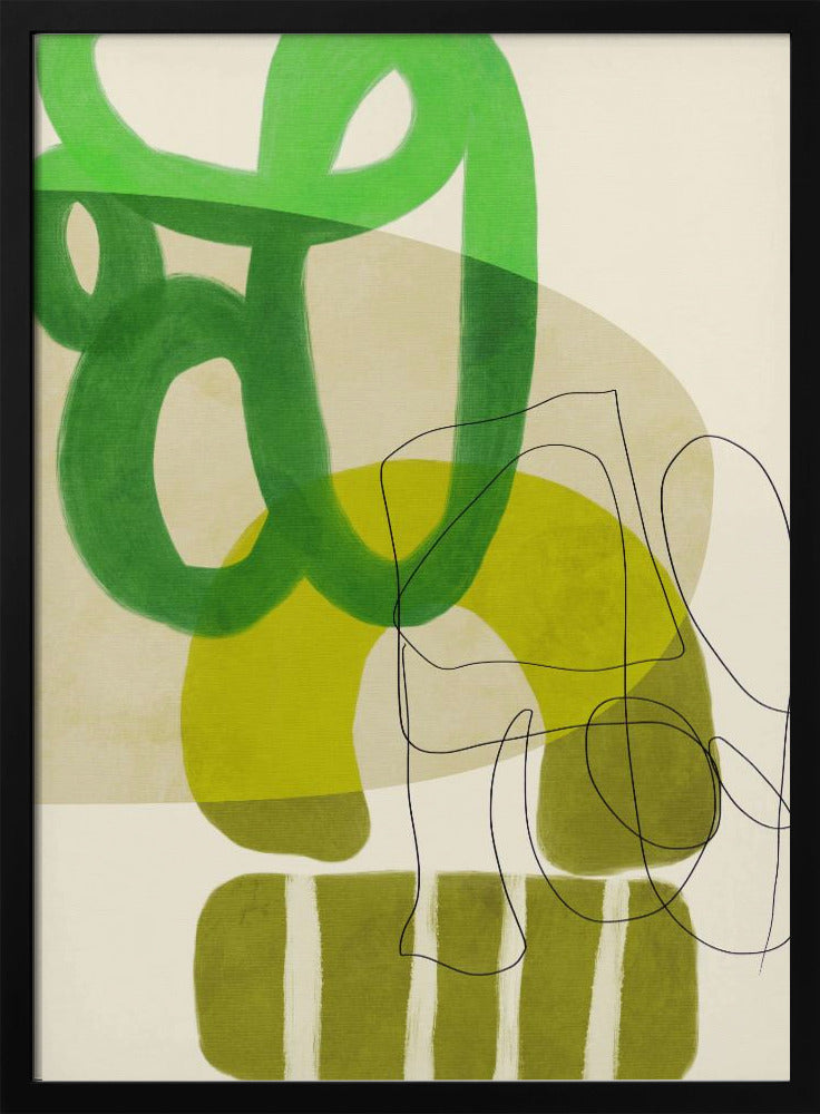 Painted Lines Green Tan 2 Kopie | Poster