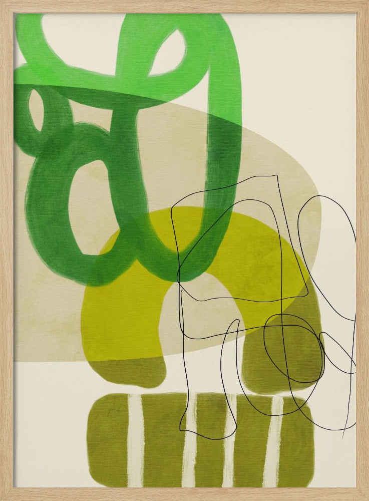 Painted Lines Green Tan 2 Kopie | Poster