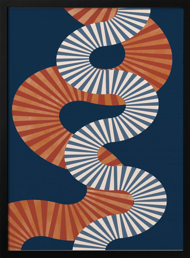 Gewundenes Muster in Retro-Farben | Poster