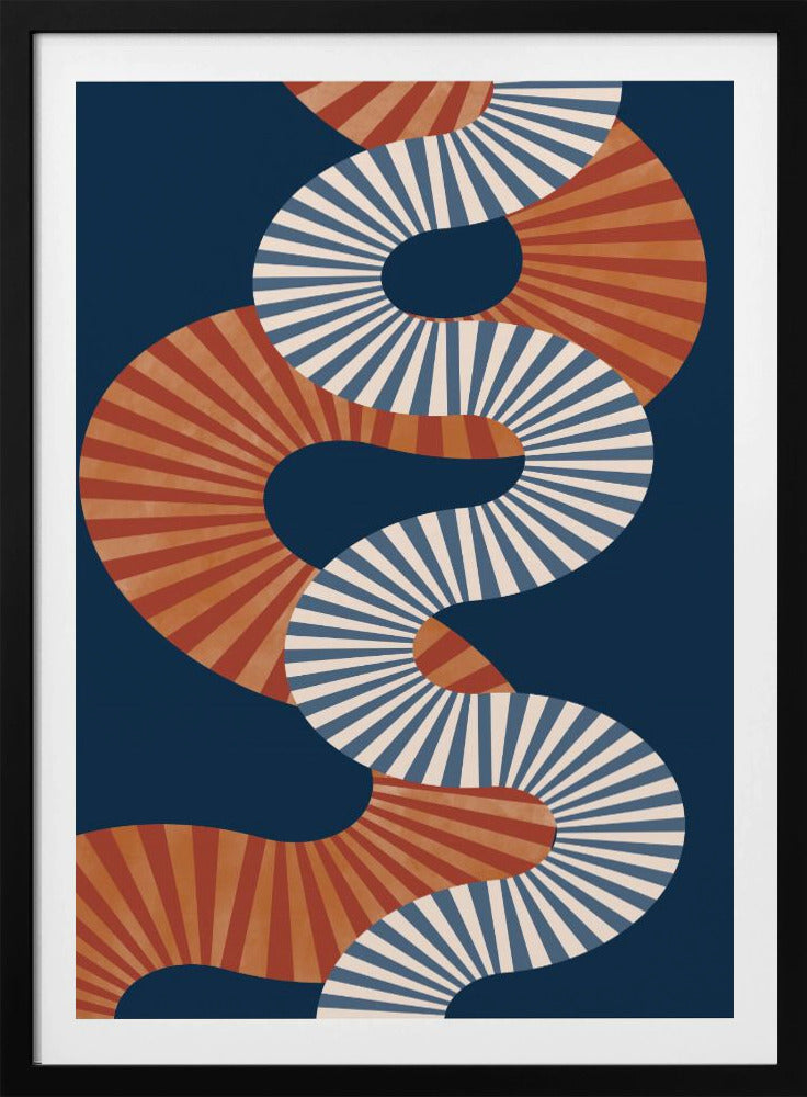 Gewundenes Muster in Retro-Farben | Poster