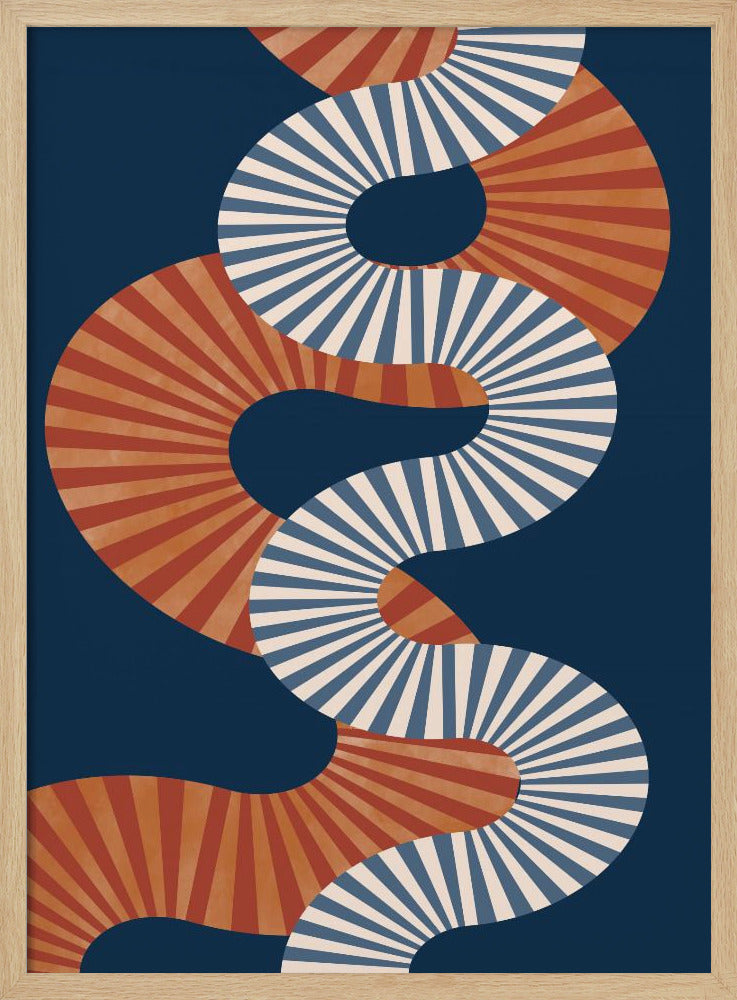 Gewundenes Muster in Retro-Farben | Poster