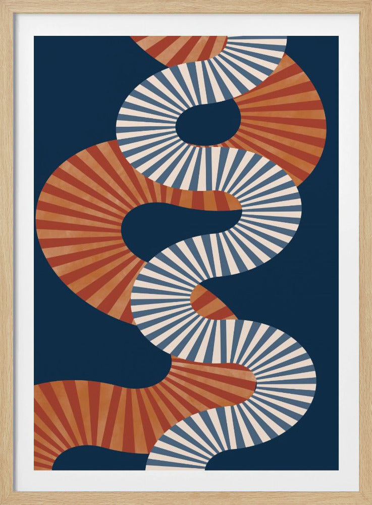 Gewundenes Muster in Retro-Farben | Poster
