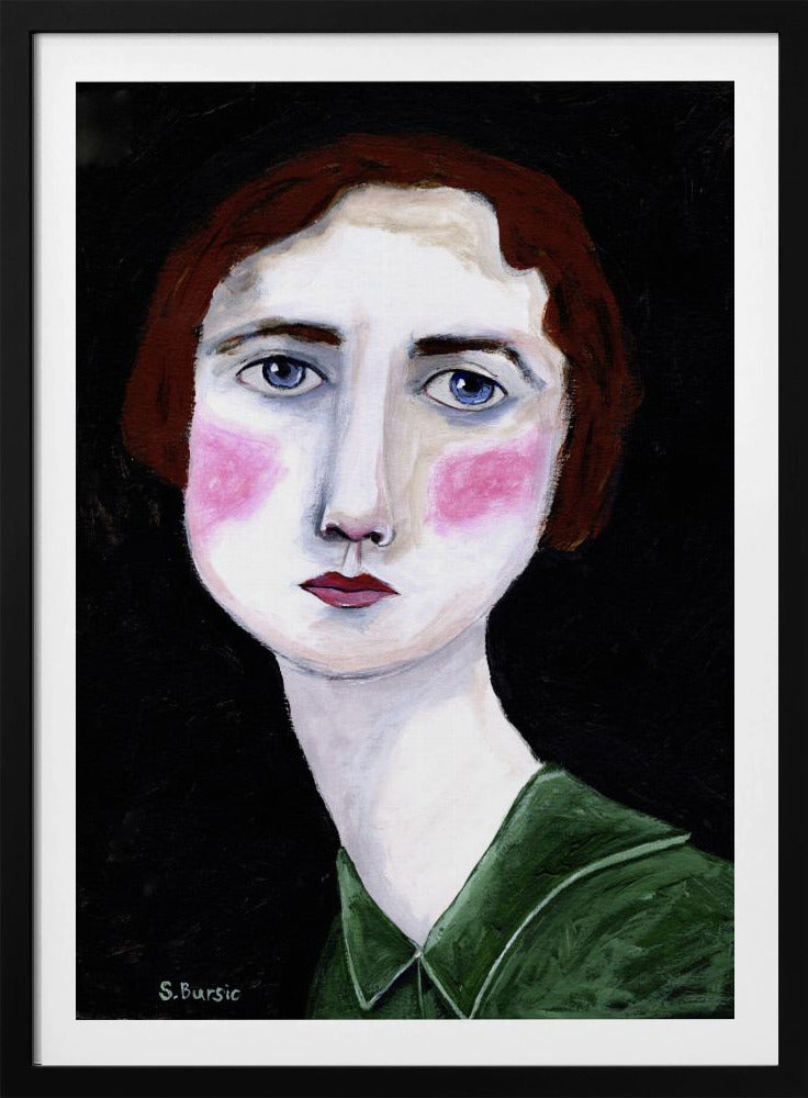 Vintage Frau mit rosa Wangen | Poster