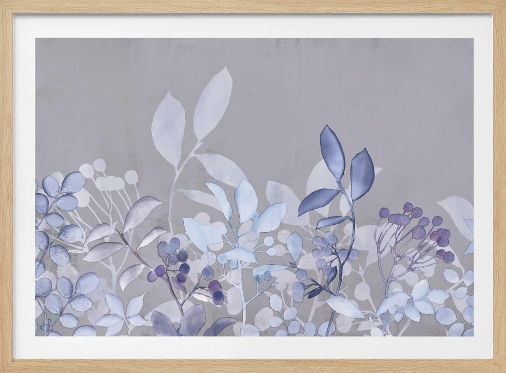 Aquarell Pastell Garten Blau | Poster