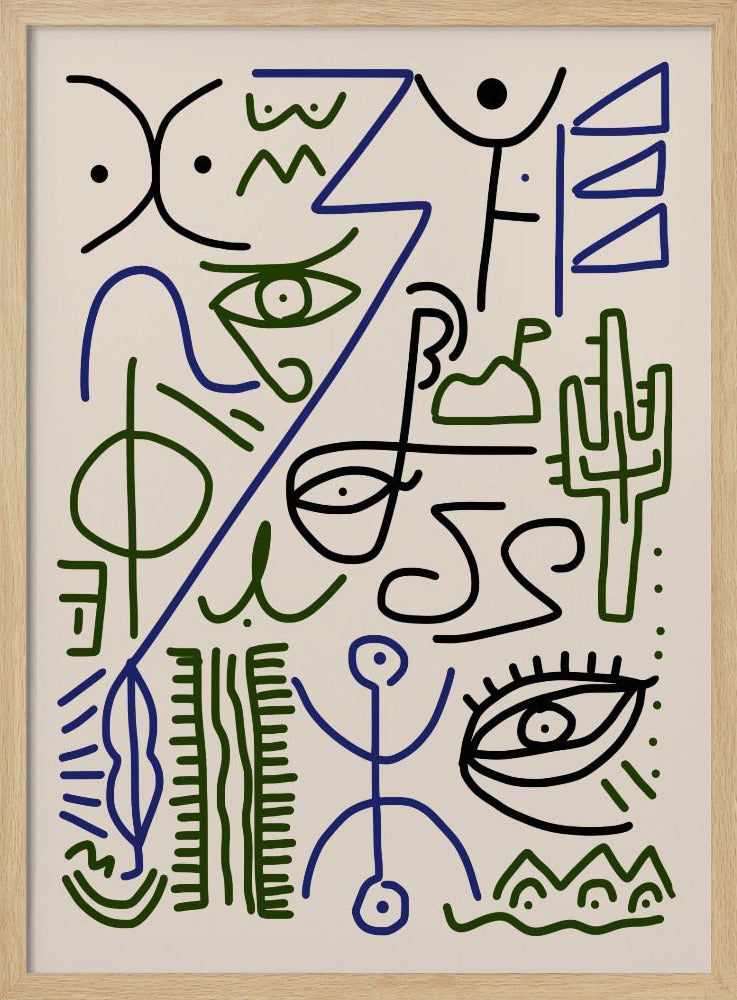 Line Art Bizarres Dorfsymbol | Poster