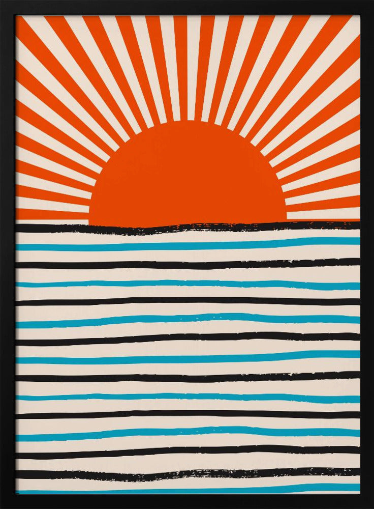 Rote Sonne und Meer | Poster