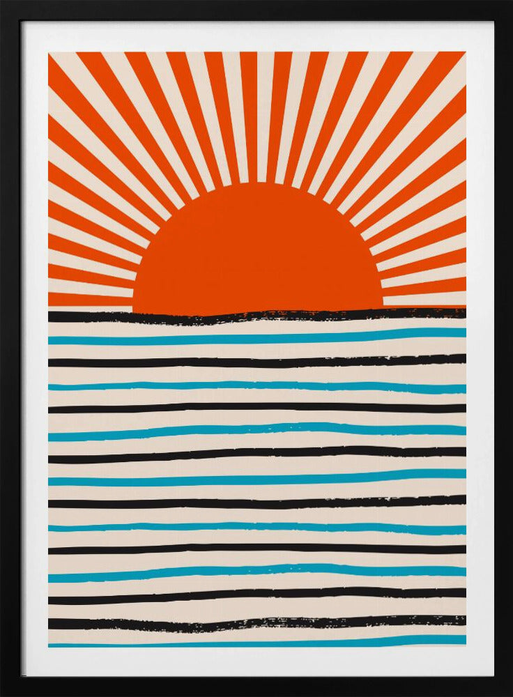 Rote Sonne und Meer | Poster