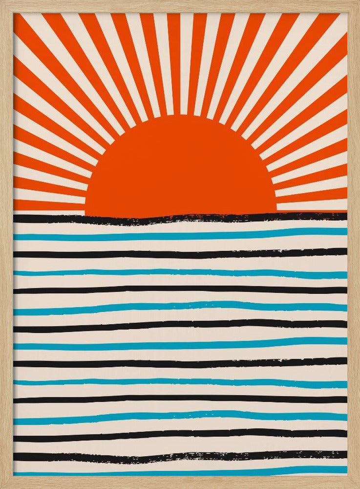 Rote Sonne und Meer | Poster