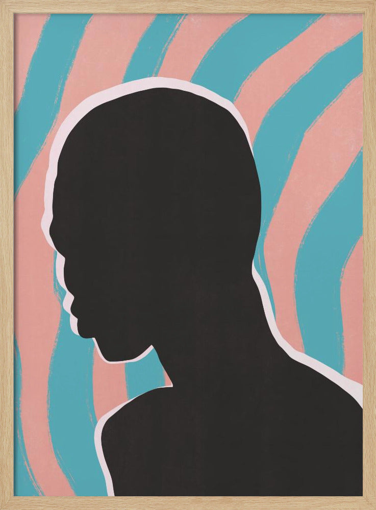 Anonymes Porträt in Neonlichtern | Poster