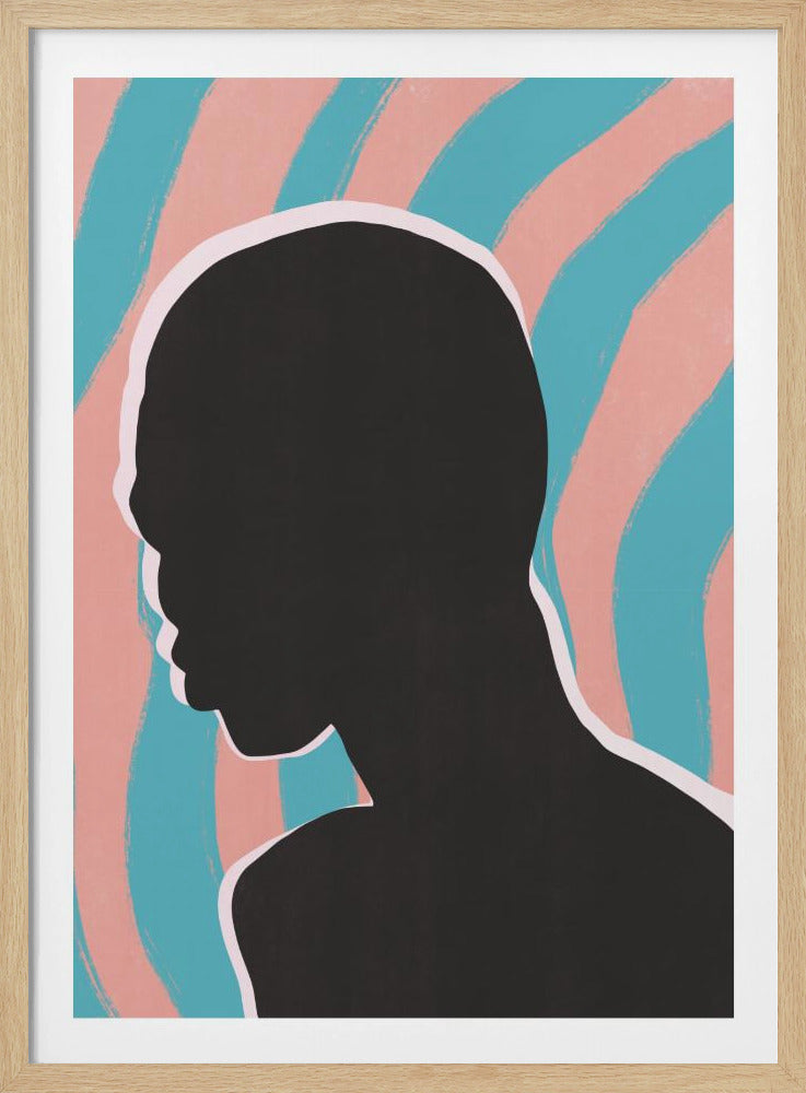 Anonymes Porträt in Neonlichtern | Poster