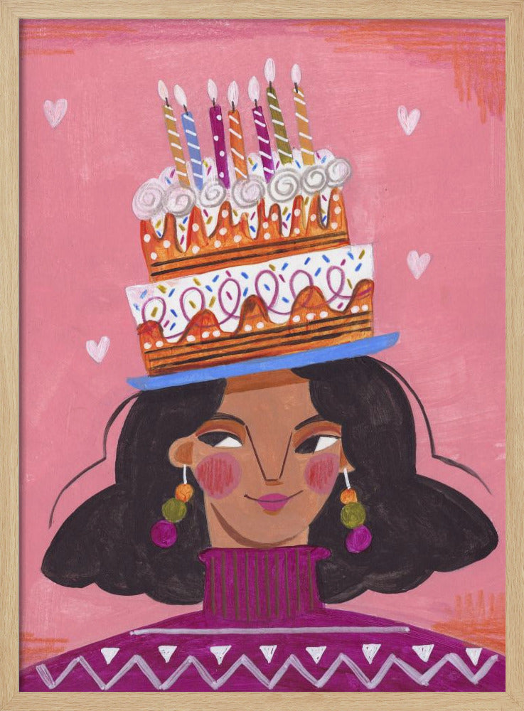 Frau mit Kuchen | Poster