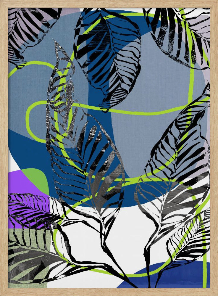 Schwarze Blätter mit Farbe Abstrakt Nr. 3 | Poster
