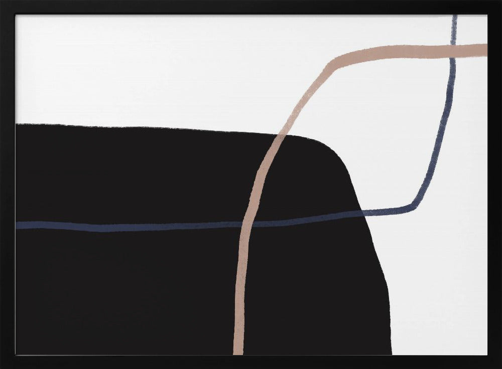 Sich kreuzende Linien und kräftige schwarze Formen | Poster