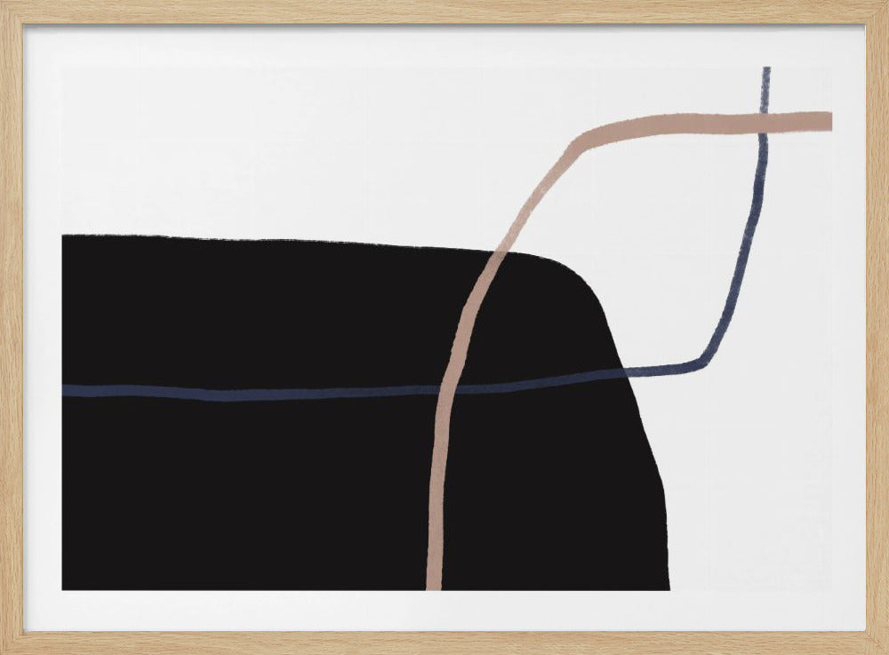 Sich kreuzende Linien und kräftige schwarze Formen | Poster