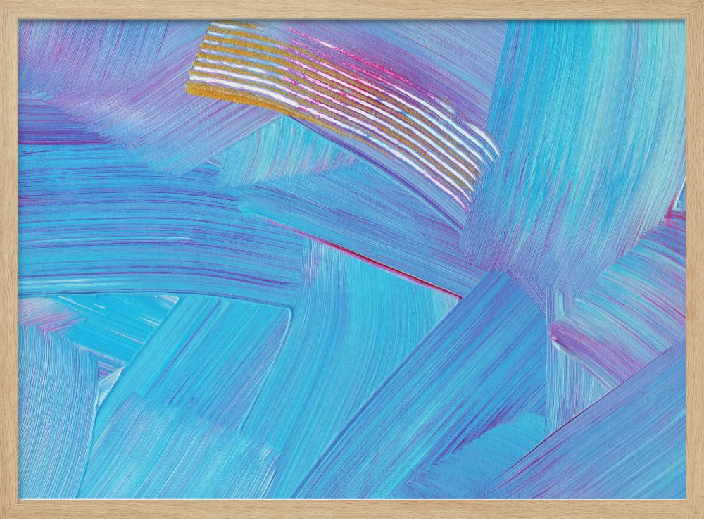 Leuchtend blaue Pinselstriche | Poster