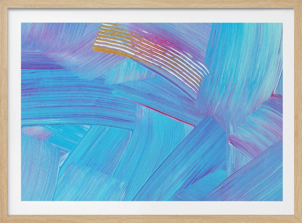 Leuchtend blaue Pinselstriche | Poster