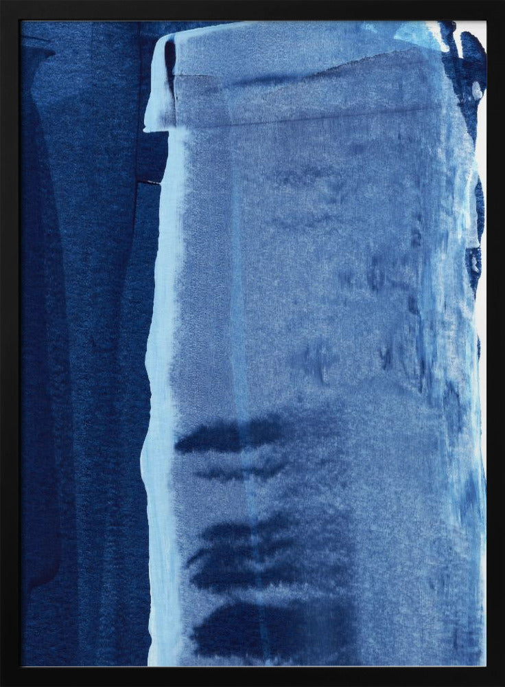 Blaue Textur mit fließenden vertikalen Linien | Poster