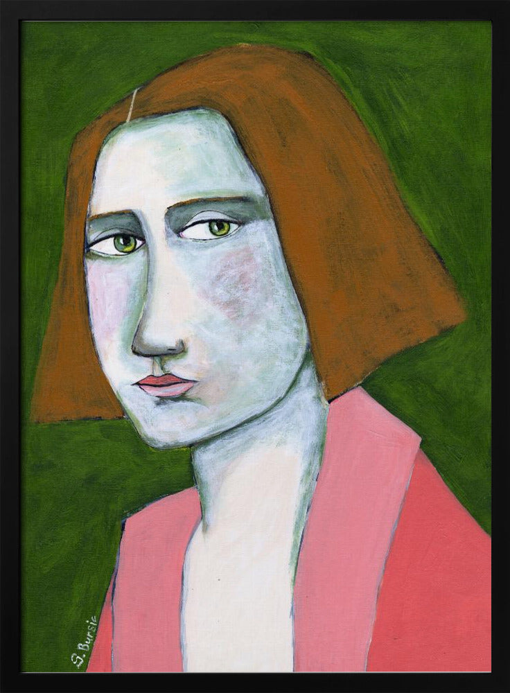Frau in rosa Jacke | Poster