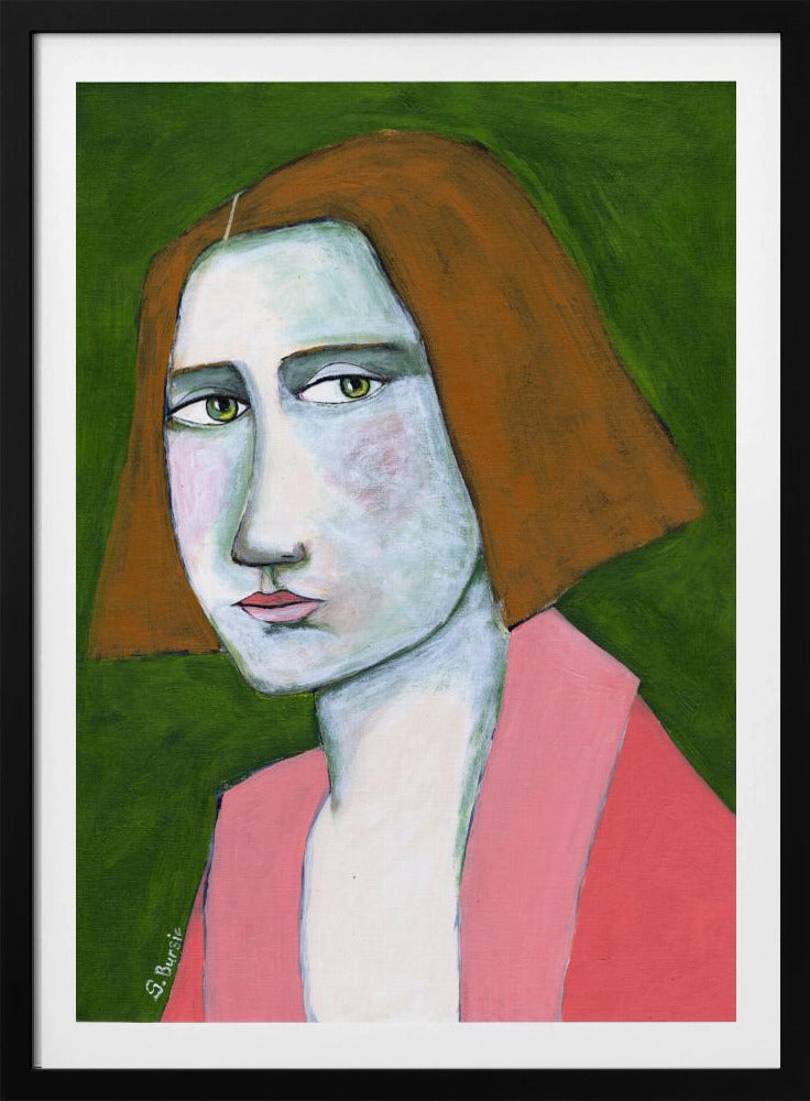 Frau in rosa Jacke | Poster