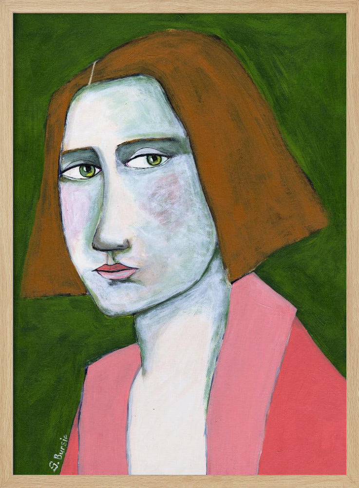 Frau in rosa Jacke | Poster