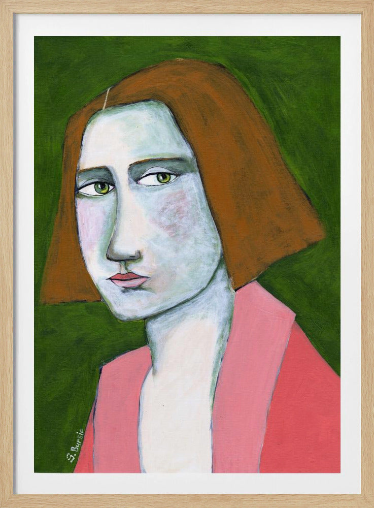 Frau in rosa Jacke | Poster