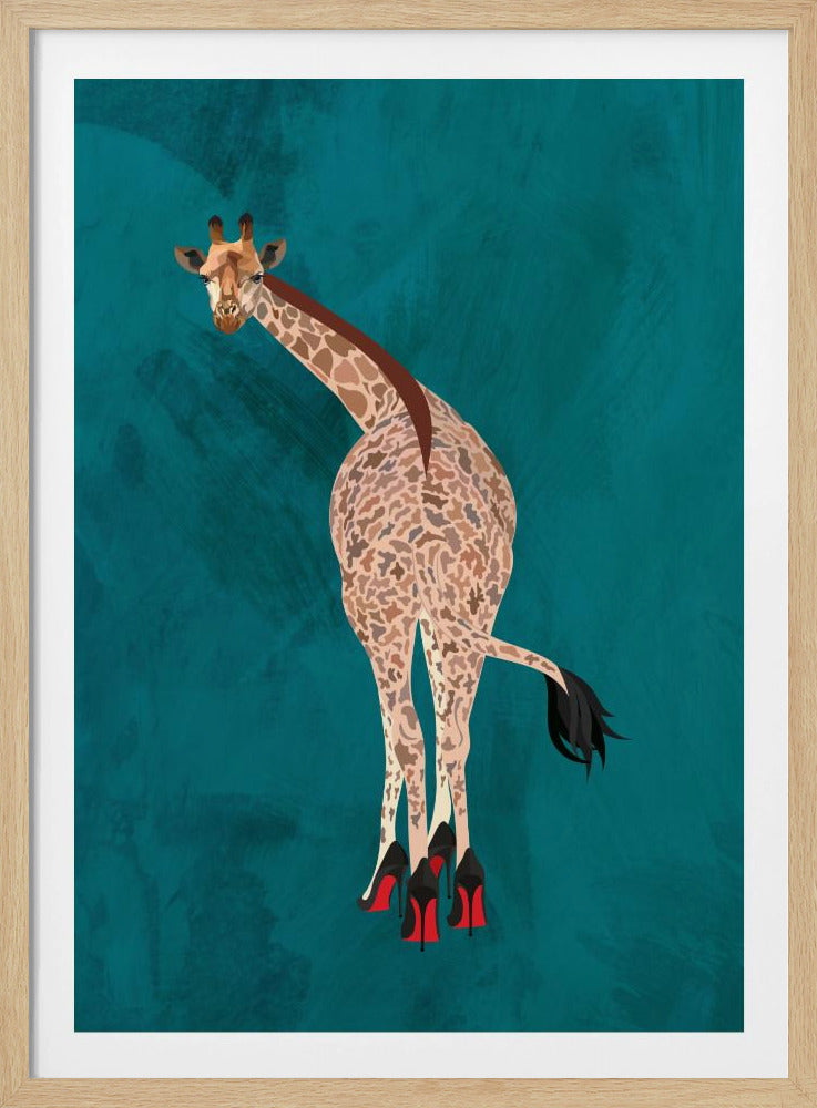 Schrullige Giraffe Grün | Poster