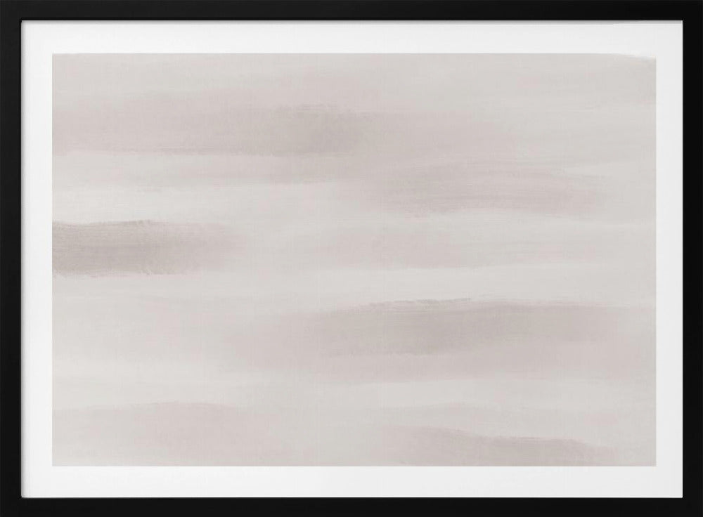Weiche horizontale Pinselstriche in Beige und Grau | Poster