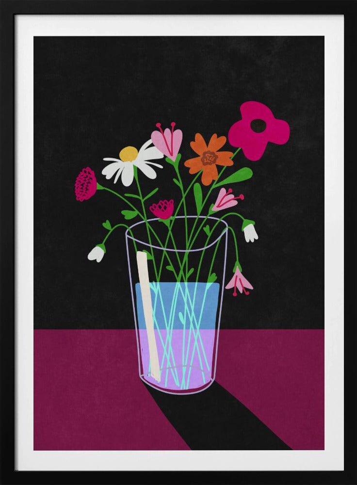 Blumen leuchten im Dunkeln | Poster