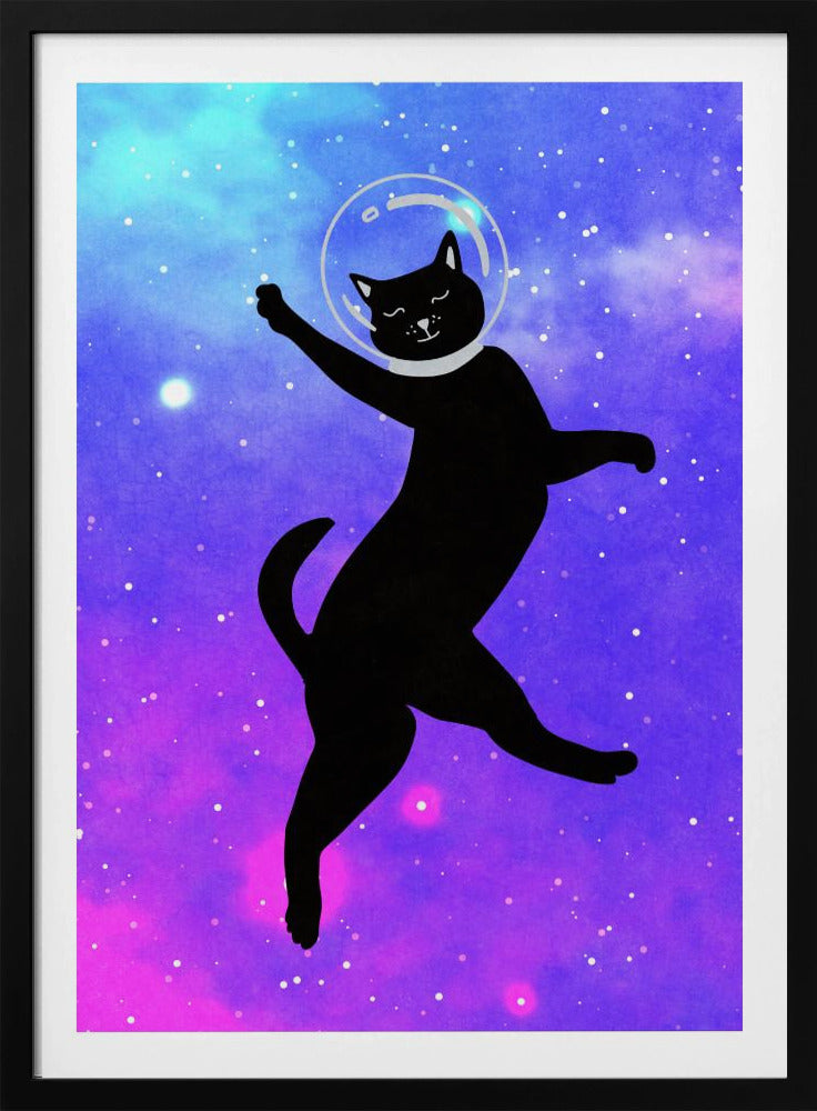 Glückliche Weltraumkatze | Poster