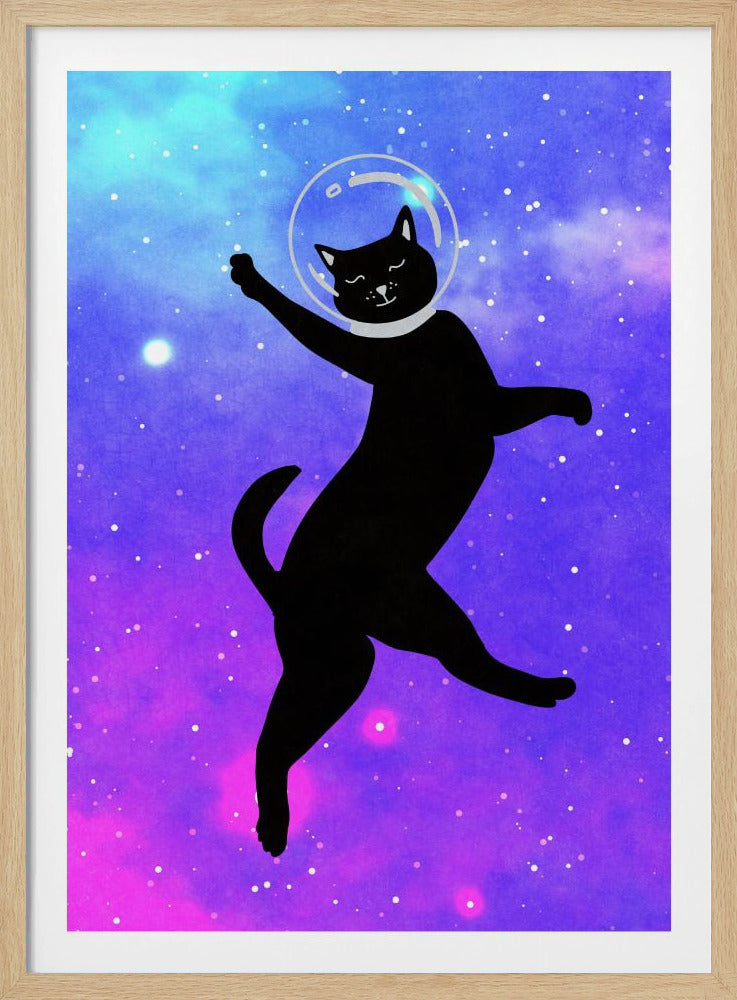 Glückliche Weltraumkatze | Poster