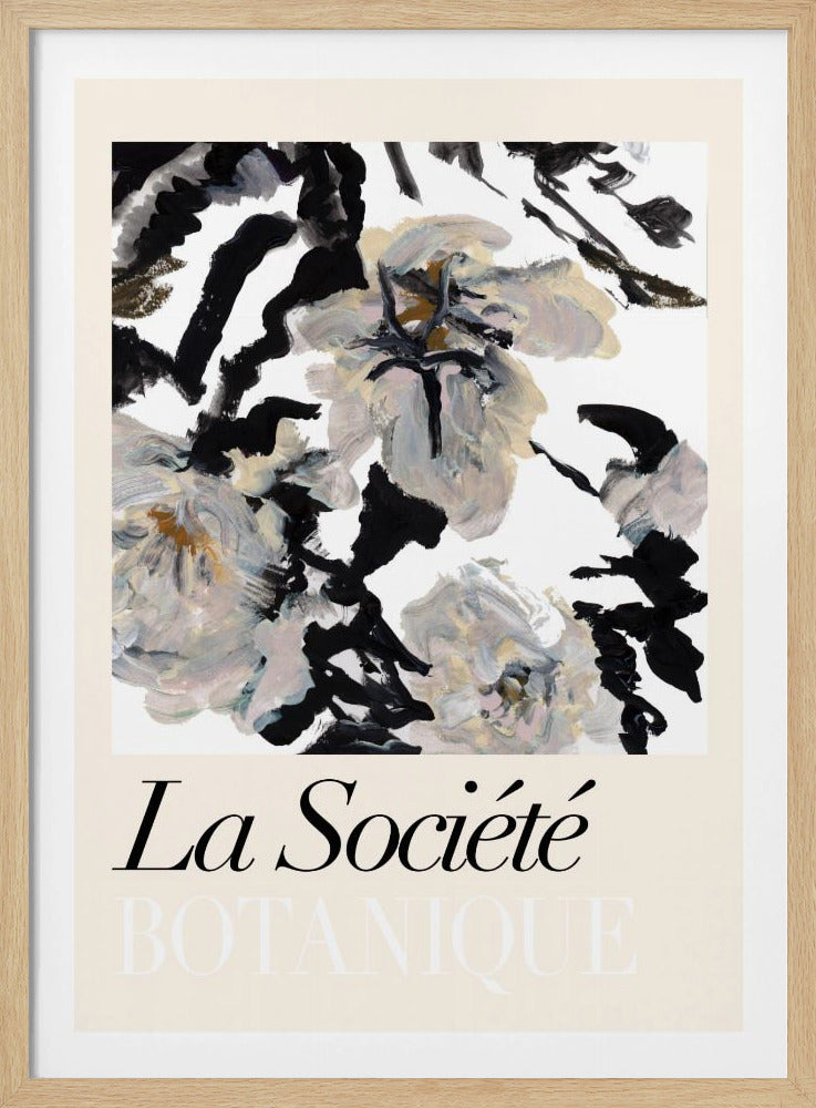 La Société Botanique Schwarze und weiße und cremefarbene Blumen 2 | Poster