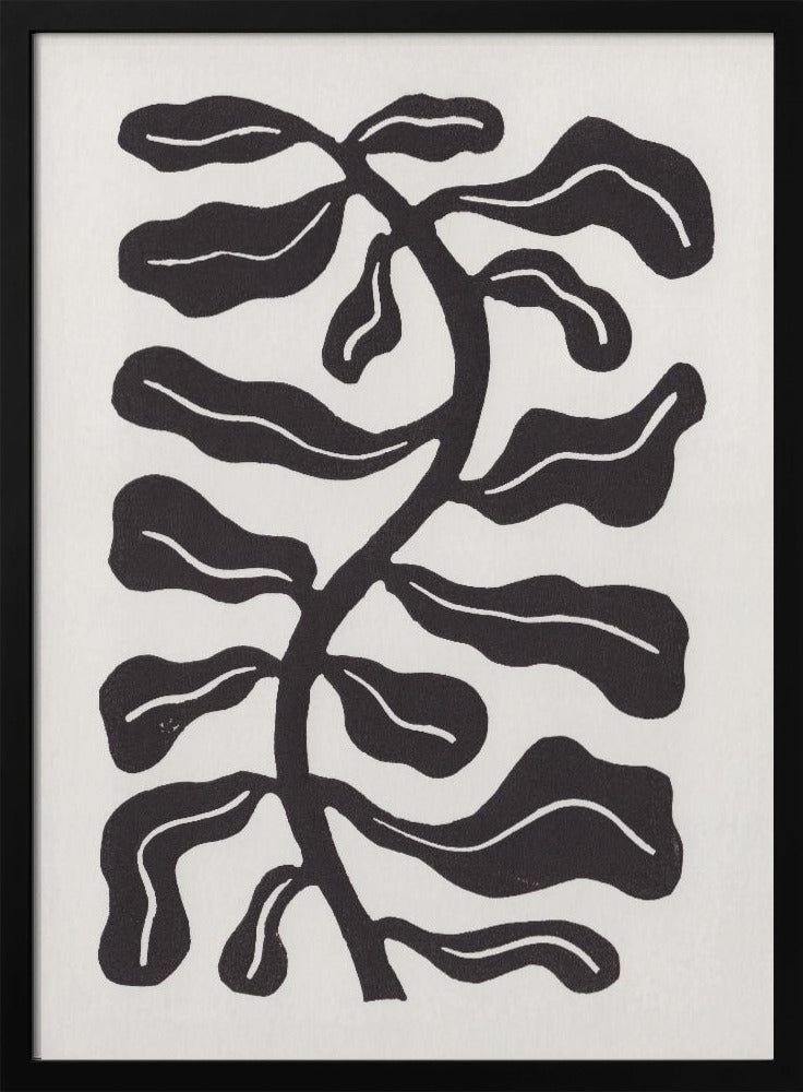 Windgeküsste Pflanze / Tafel Schwarz | Poster