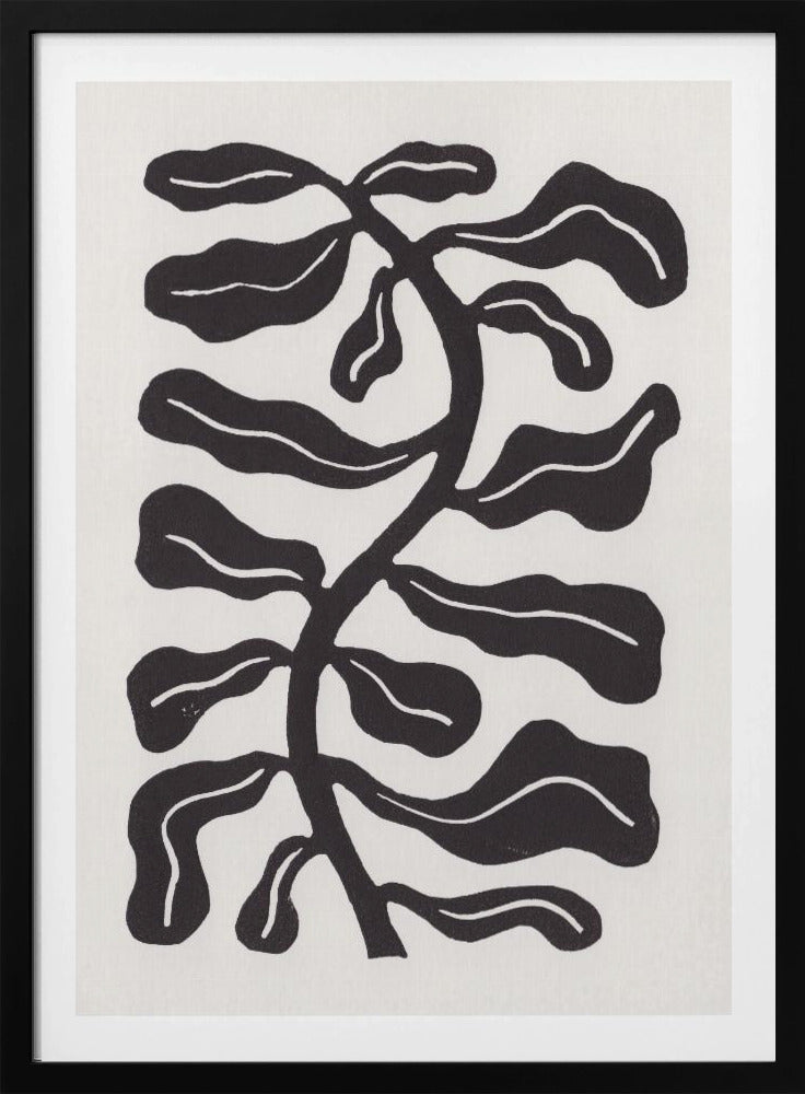 Windgeküsste Pflanze / Tafel Schwarz | Poster