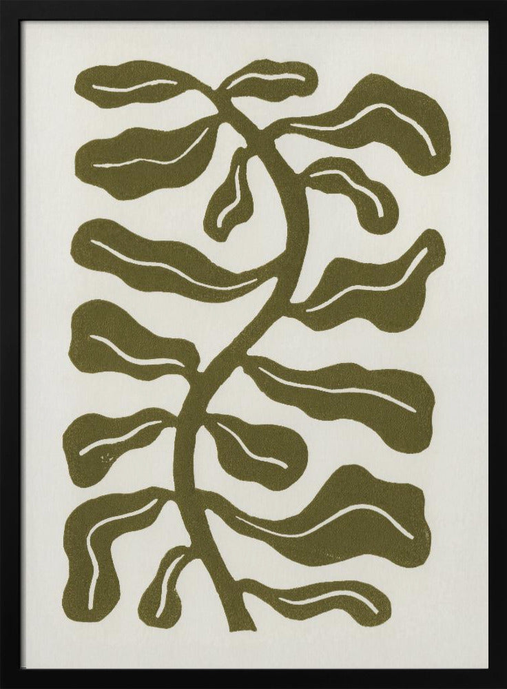 Windgeküsste Pflanze / Olivgrün | Poster