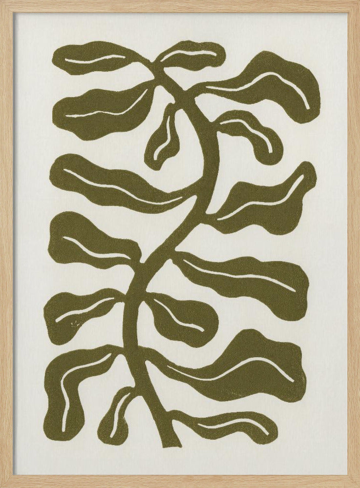 Windgeküsste Pflanze / Olivgrün | Poster