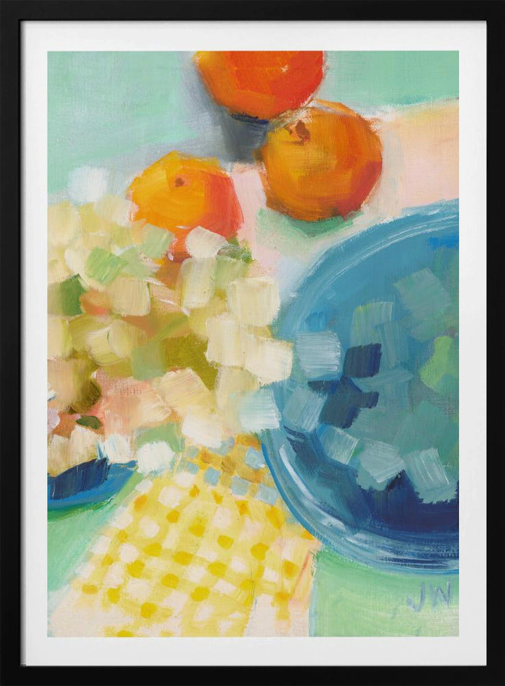 Orangen und Hortensien | Poster