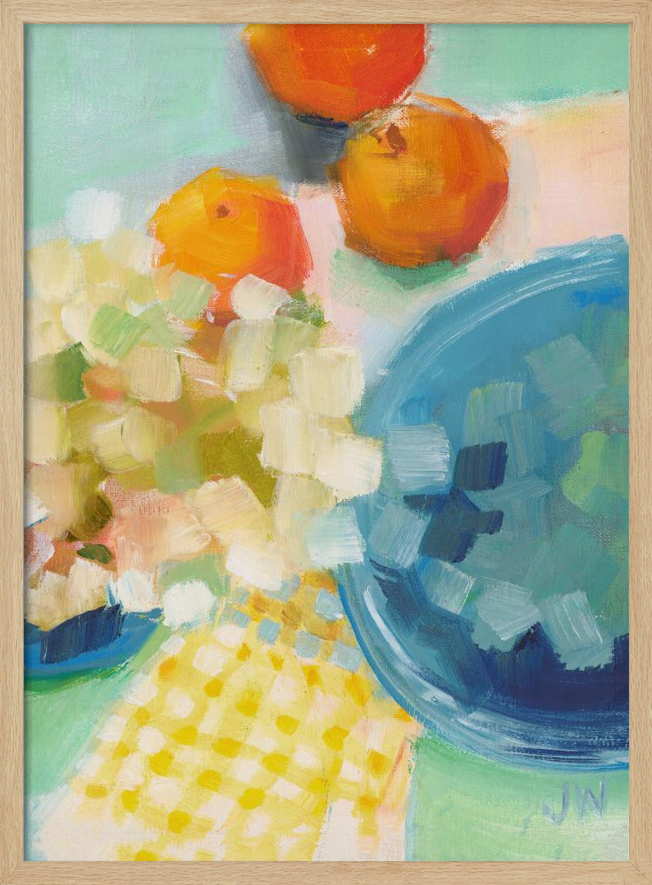 Orangen und Hortensien | Poster