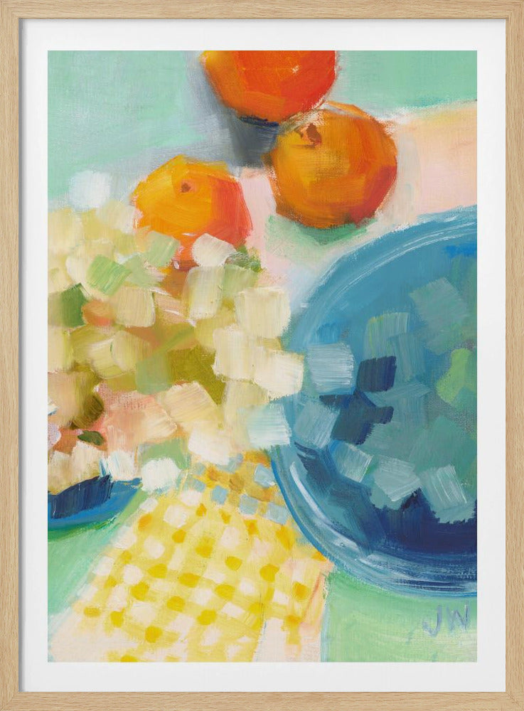 Orangen und Hortensien | Poster